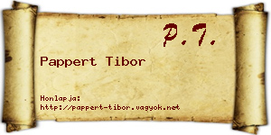 Pappert Tibor névjegykártya